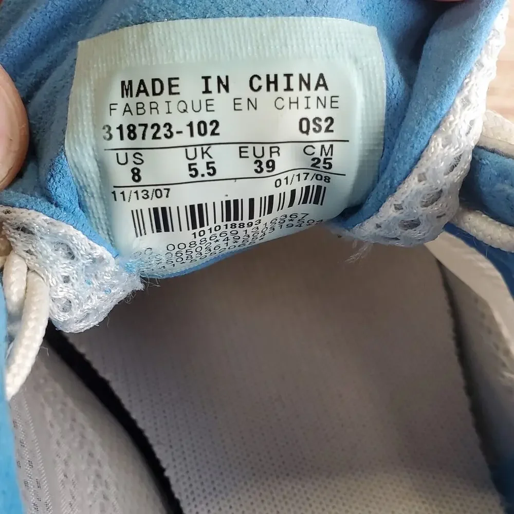 Nike Sneakers Silver Blue Mesh Zoom Air Hot Shot Dynamic Heel Running Women's 8